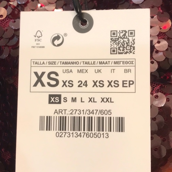 Zara Limited Edition Sequined Bell Sleeve Long Purple Dress Sz.XS - Picture 15 of 16